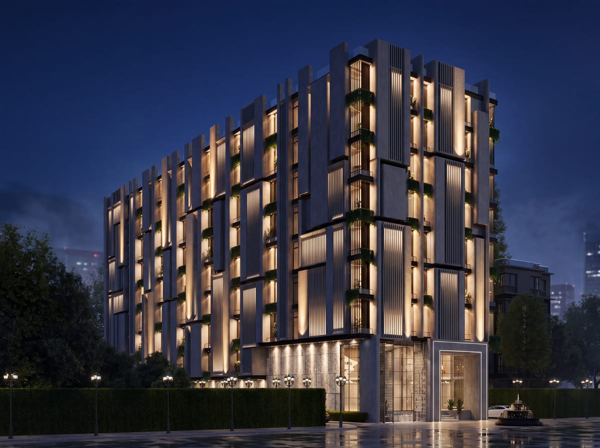 SKYLUXE exterior architecture and facade