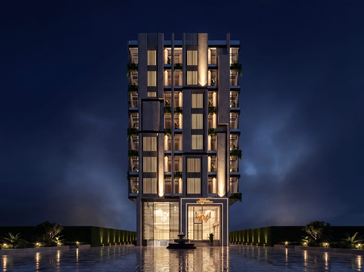 SKYLUXE exterior architecture and facade